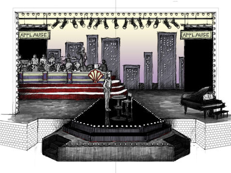 guys and dolls theater scenery rending sketch drawing