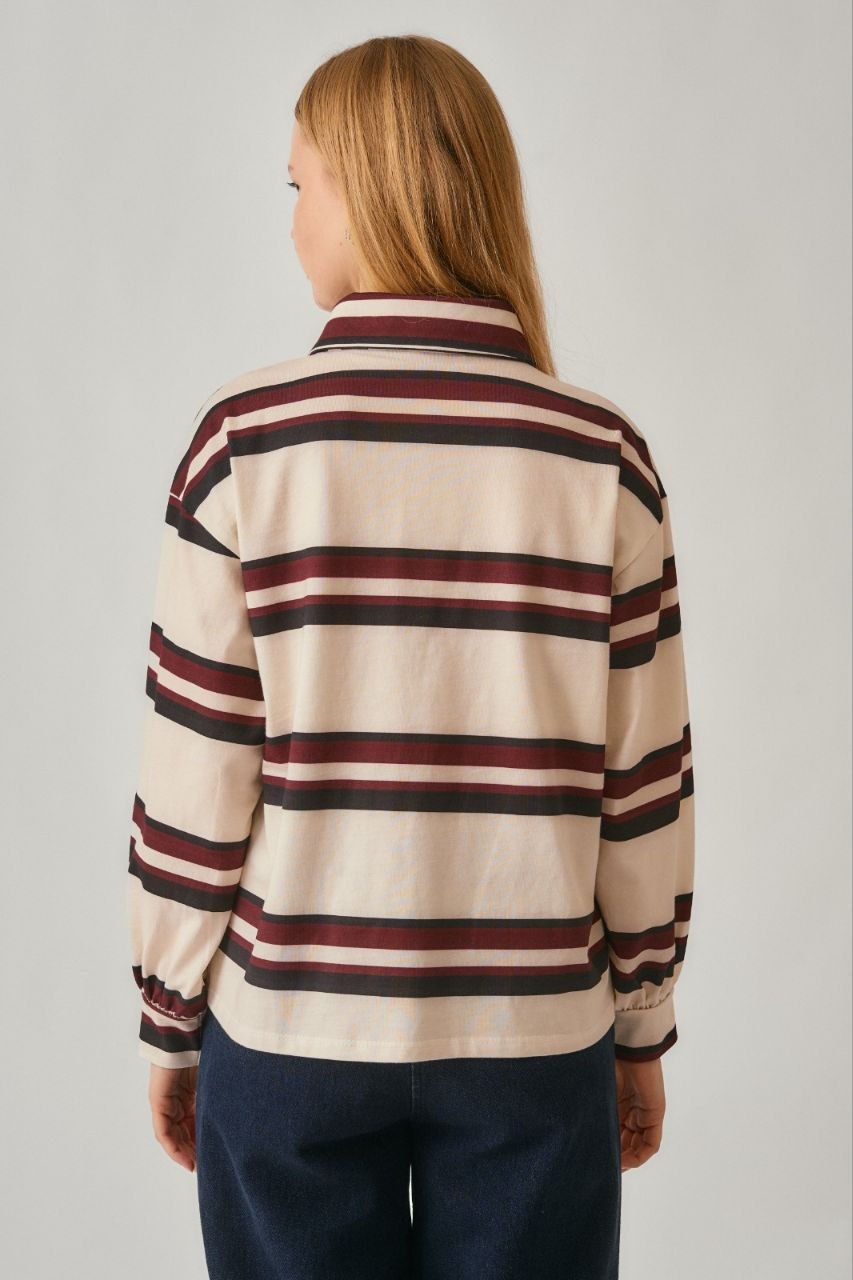 Küçük resim: Çizgi Baskılı Sweatshirt