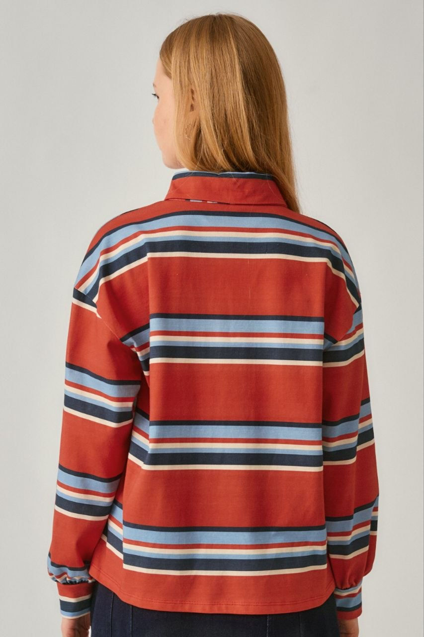 Küçük resim: Çizgi Baskılı Sweatshirt