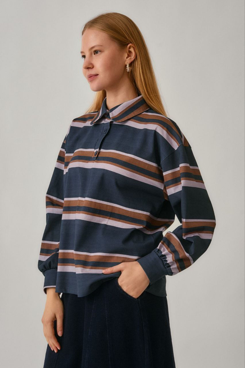 Küçük resim: Çizgi Baskılı Sweatshirt