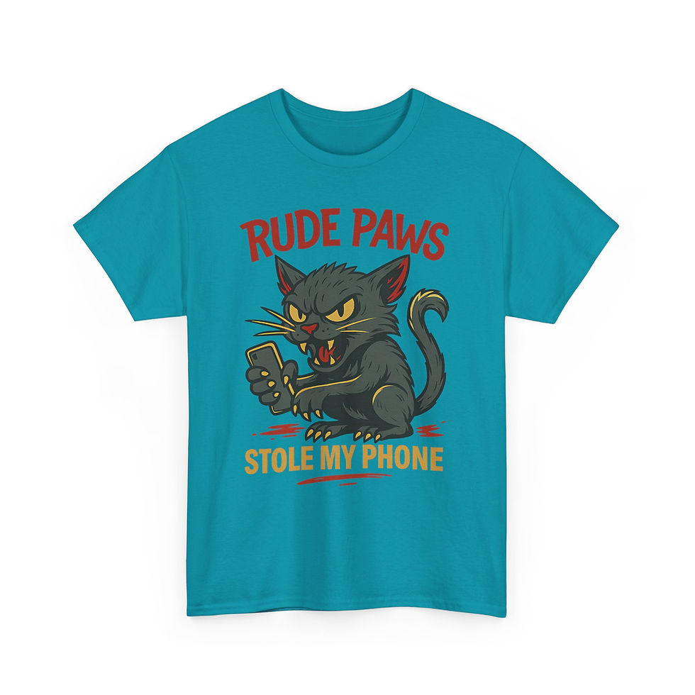 Thumbnail: Rude Paws Stole My Phone Unisex Heavy Cotton Tee