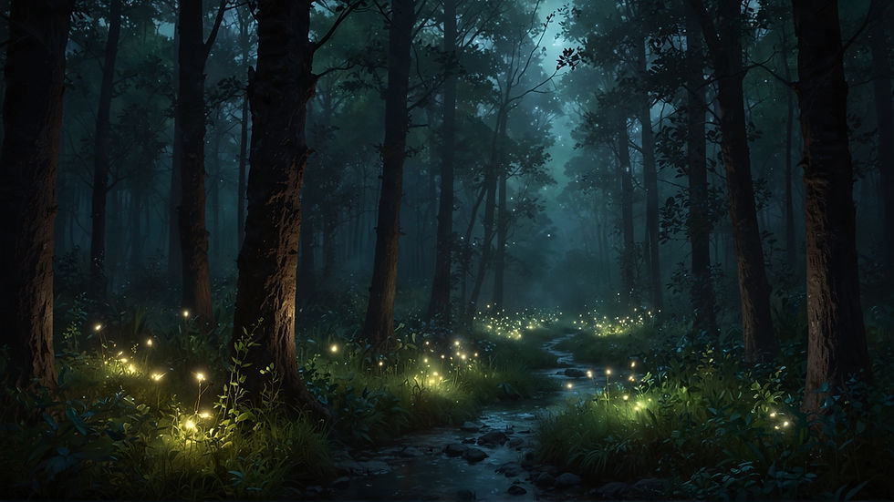 magical lights sparkling in mysterious forest at night..jpg