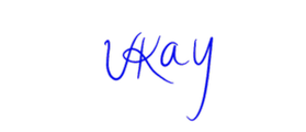 VKay signature in blue