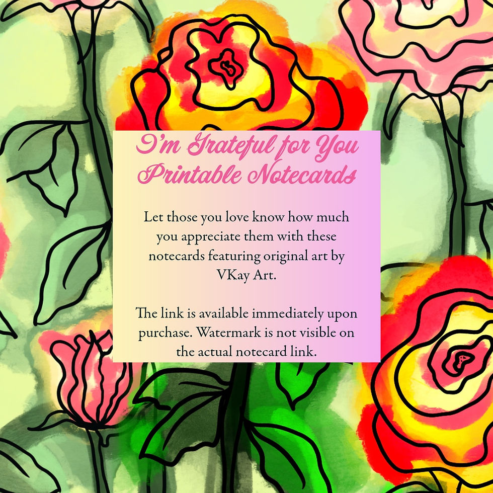 Thumbnail: I'm Grateful for You Printable Notecards