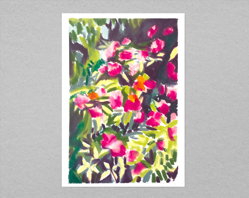 Printemps intérieur - Rhododenderon rose 14x20 cm