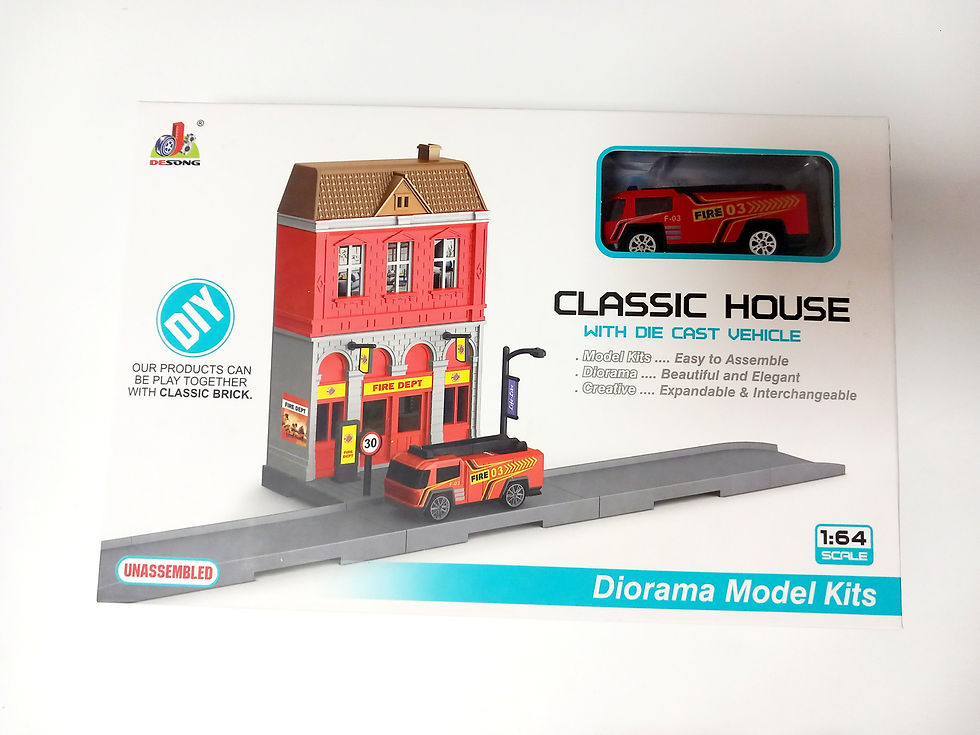 Miniature : DIY diorama model classic house & car 1:64