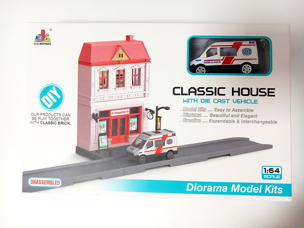 Miniature : DIY diorama model classic house & car 1:64