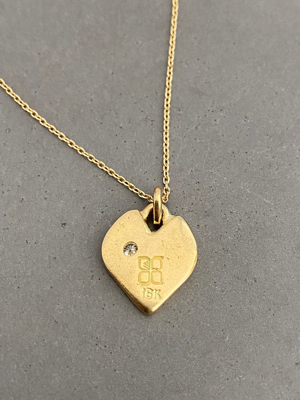 Thumbnail: Imperfect Heart, 18K Gold with Diamond 