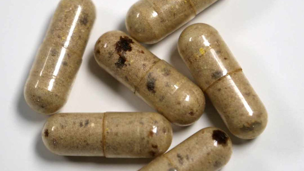 Capsules on a white background showing oxidation of NAC
