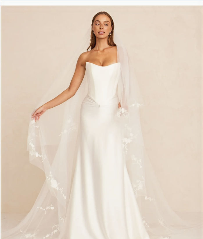 Natalie Made with Love Bridal figure defining silhouette in luxurious satin wedding gown