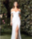 Modern understated fit n flare strapless wedding dress with corset bodicde and leg split