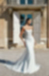 44459 Cathrina by Sincerity Justin Alexander crepe fitted wedding dress with beaded lace scoop bodice