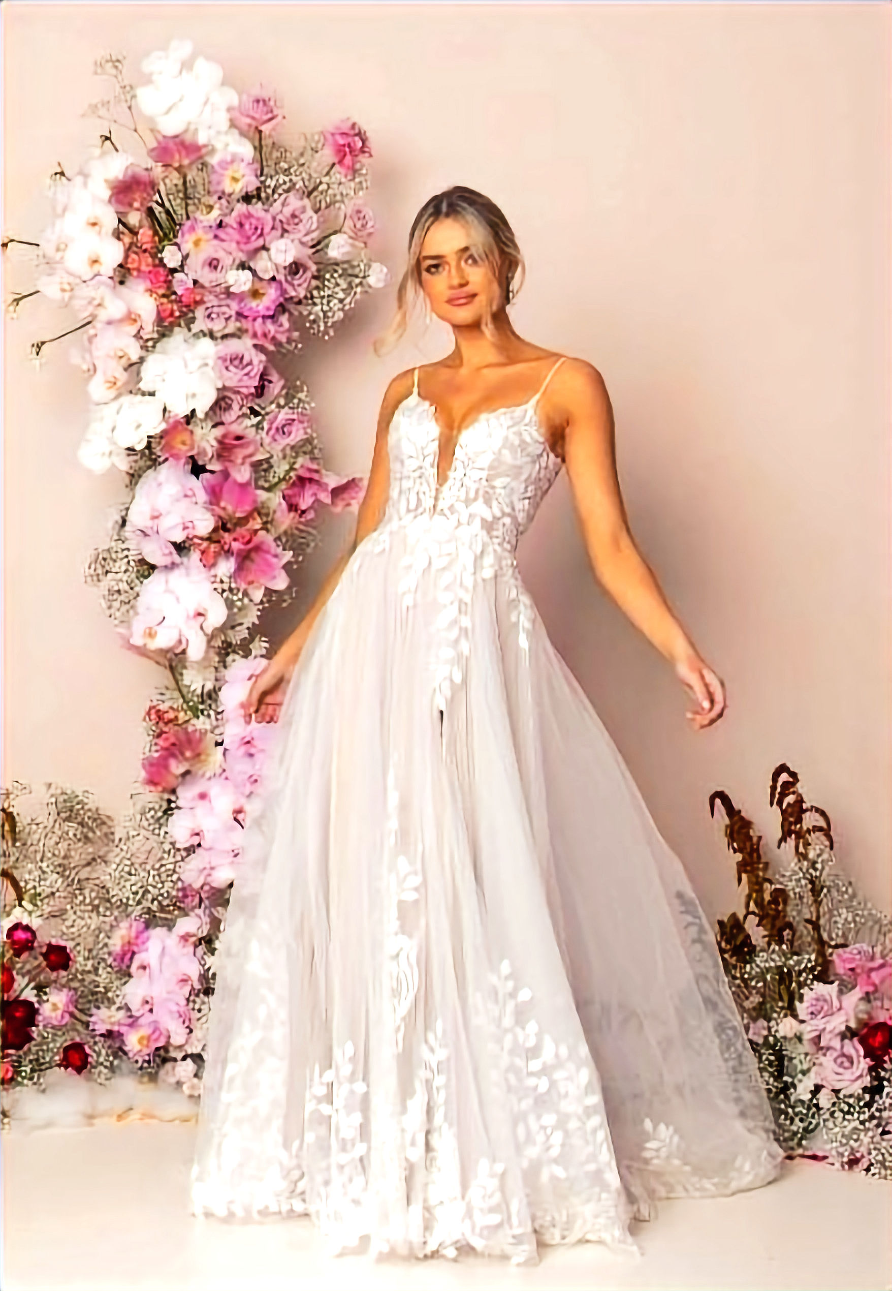 Keegan ML23505 lace a line wedding dress