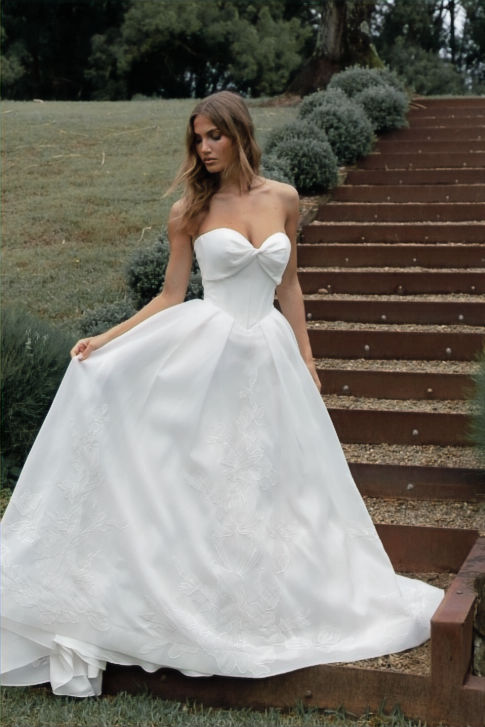 Thumbnail: Esmeralda MB2631 Maya Bella modern princess strapless wedding dress