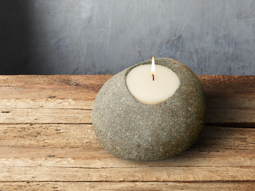 circular stone tea-light holder