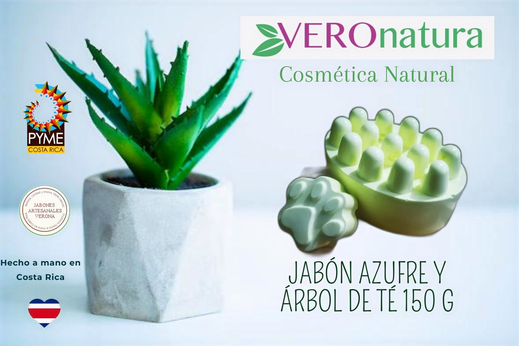 Jabón artesanal de azufre y árbolde té 150 g