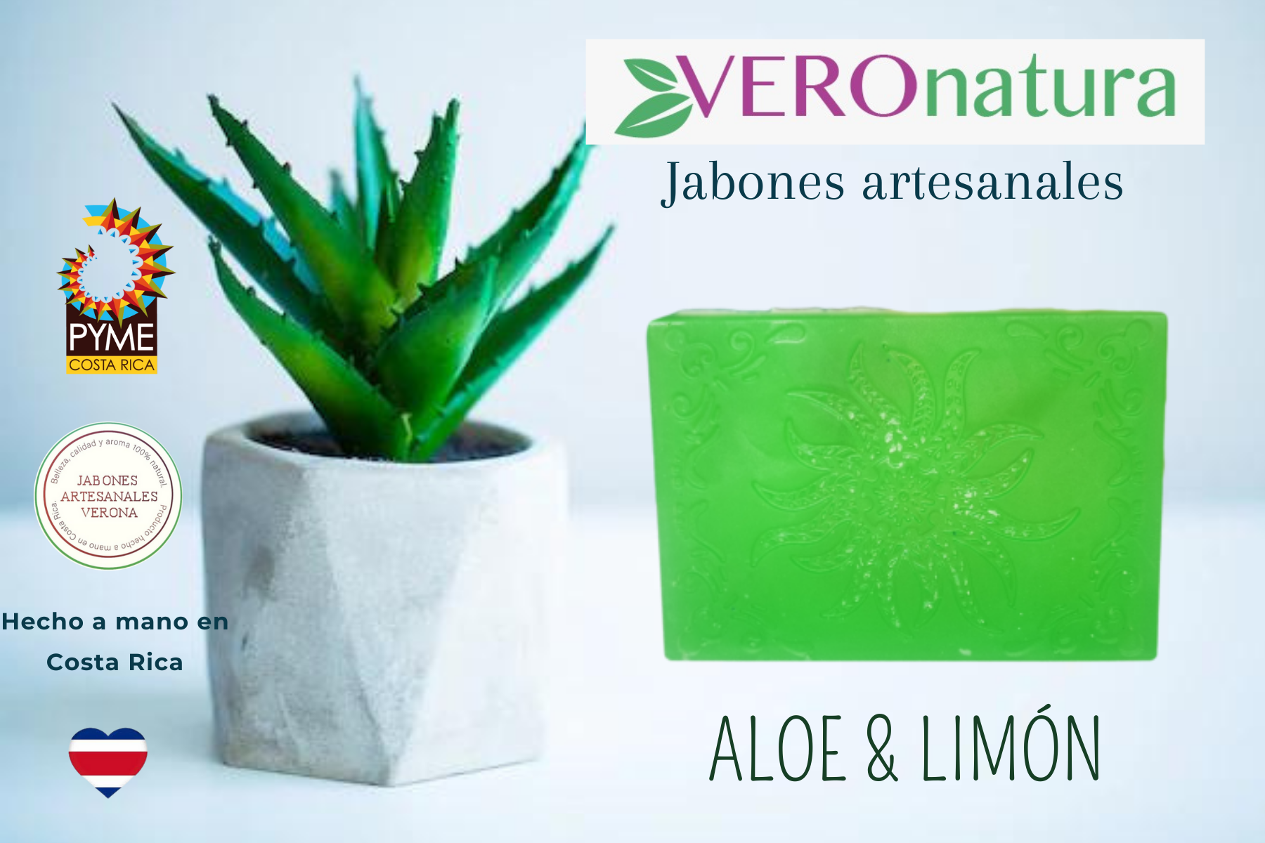 Jabón artesanal de Áloe y limón 110 g
