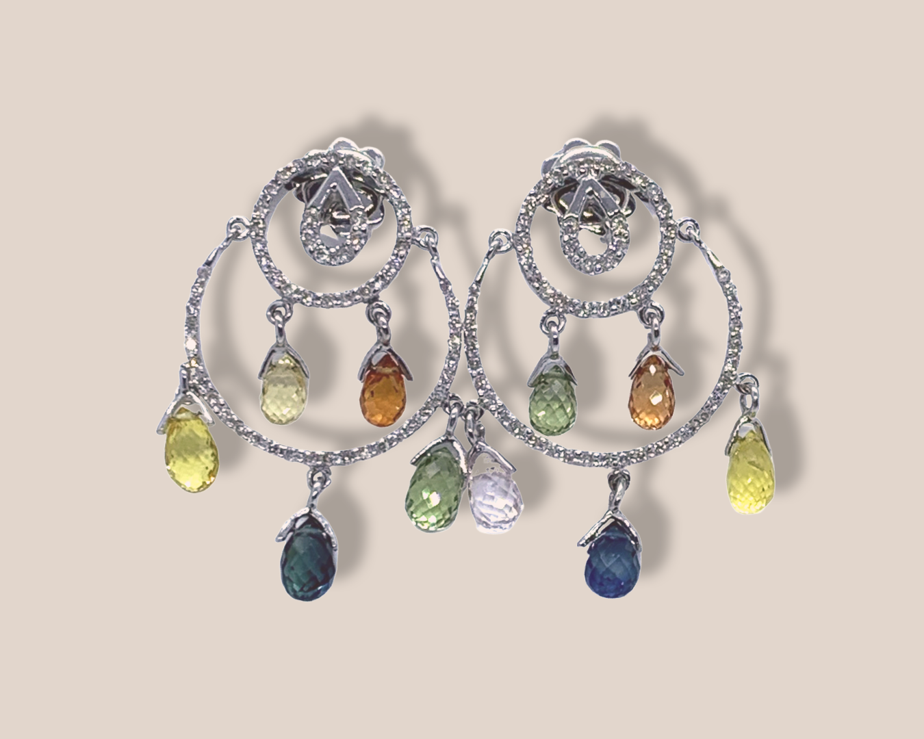 Choplin Multi-colour Sapphire Chandelier Earrings