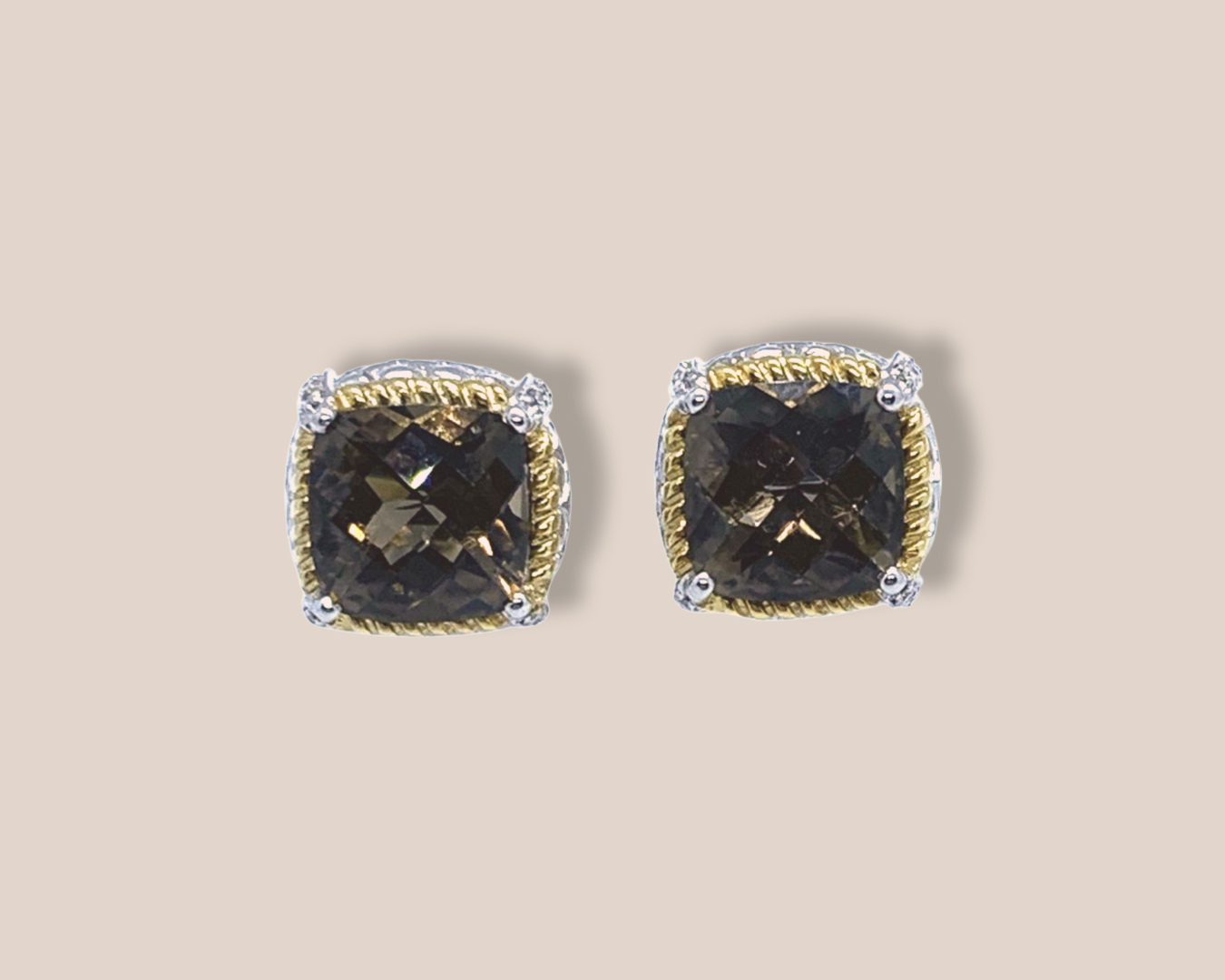 Choplin Vintage Earrings with Smoky Quarts