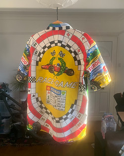 shirt made from vintage race car fabric
