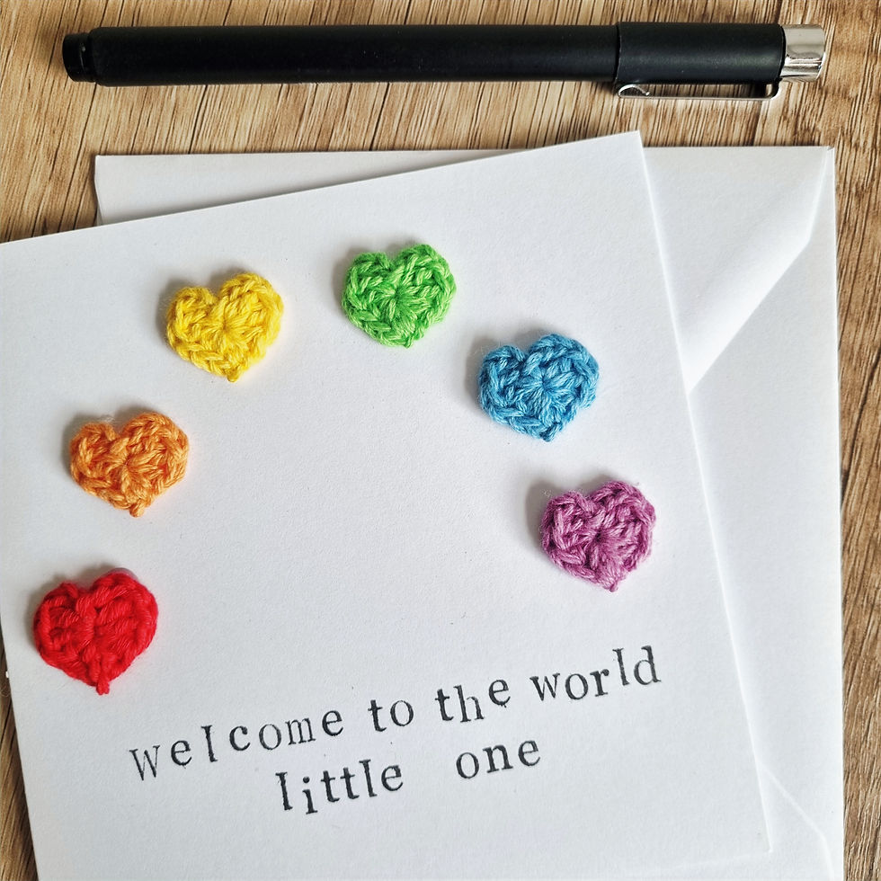 Thumbnail: Handmade Rainbow New Baby Keepsake Card