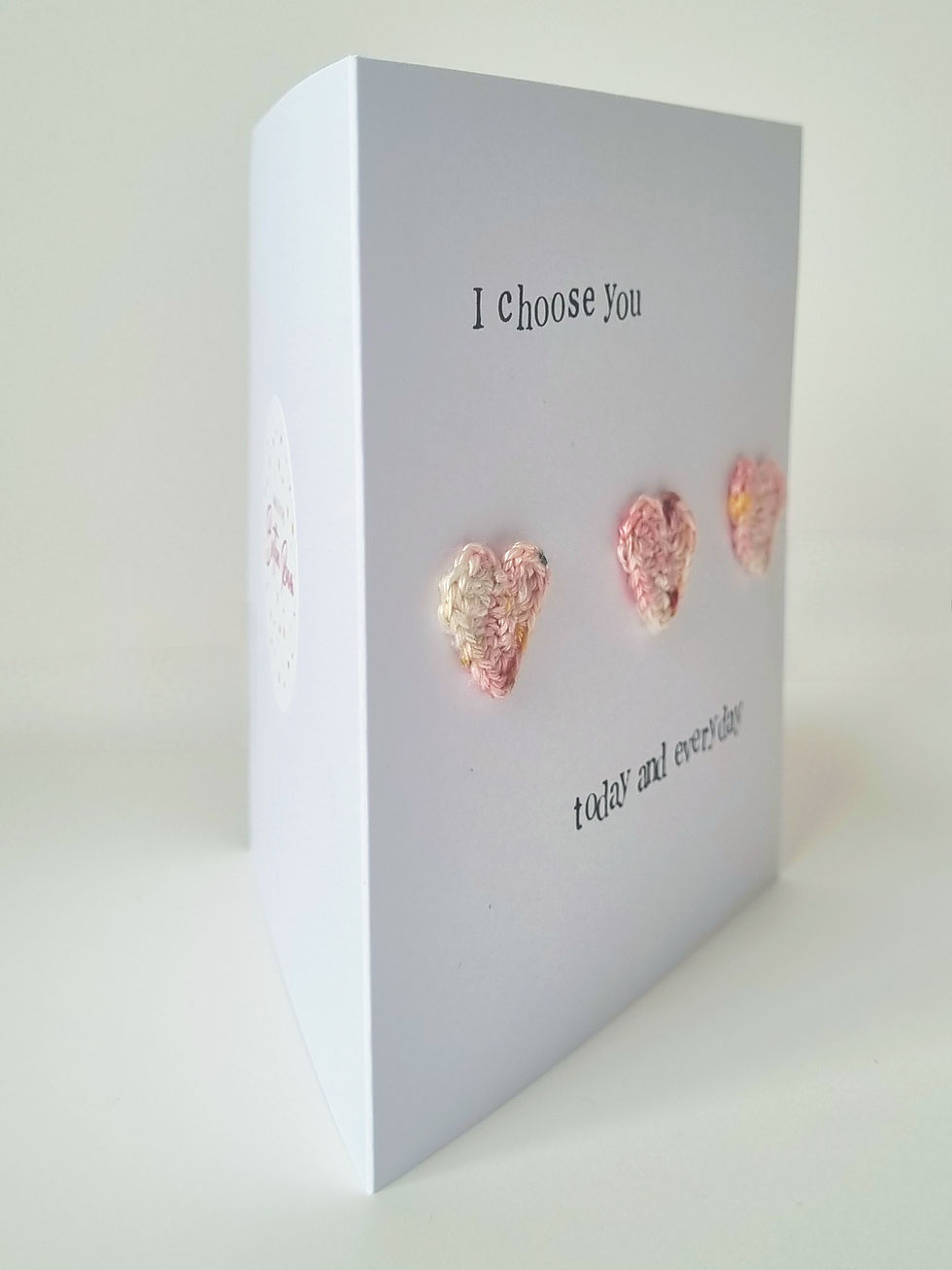 Thumbnail: Handmade Crochet Hearts Card - Romantic Keepsake