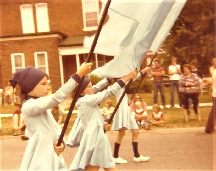 1977 Colour Guard on parade