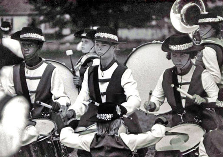1976 competition snare line L-R Ingrid Charles, Peggy Dalloway, Peggy Mellor (Davidson)