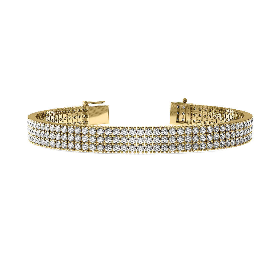 Three Row Diamond Tennis Bracelet | FIGORO