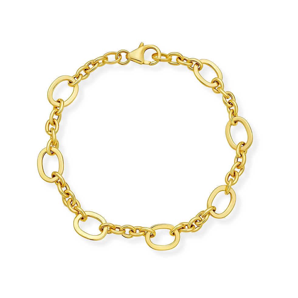Thumbnail: 14K Gold Five & One Oval Link Chain