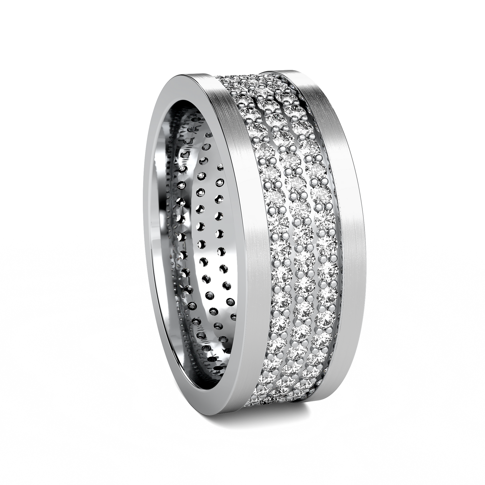 Three Row Center Diamond Band