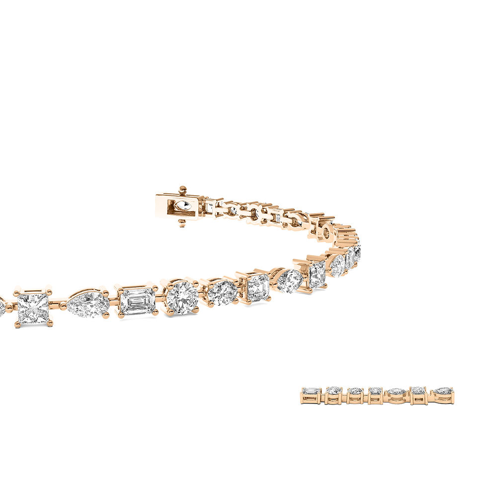 Thumbnail: W/E Mutli Stone Lab Diamond Tennis Bracelet – 6.32 ctw