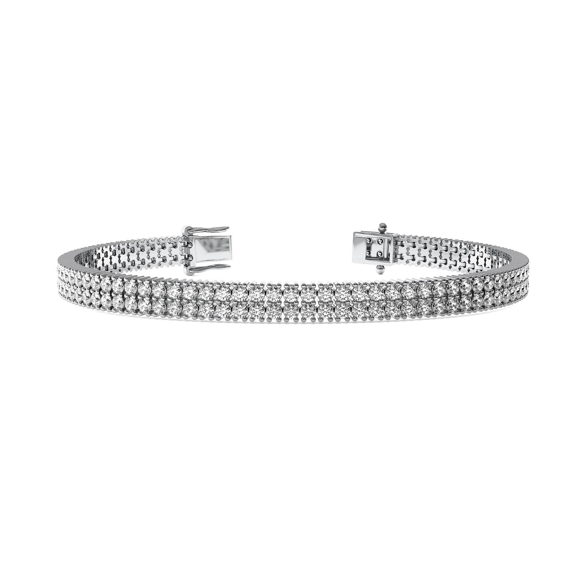 Double Row Diamond Tennis Bracelet