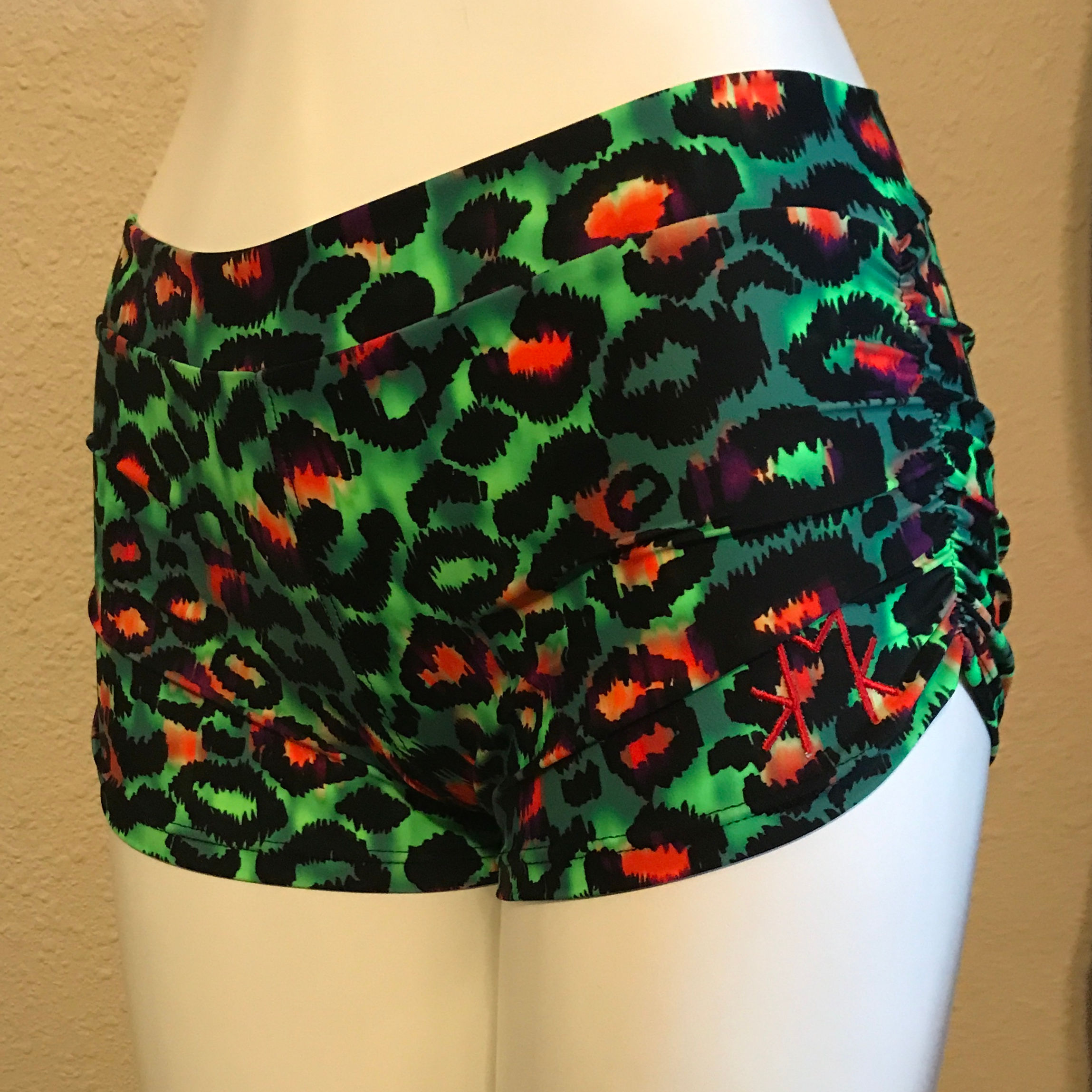Green Cheetah Booty Shorts