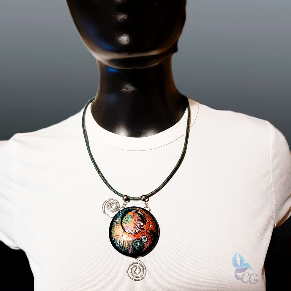 Thumbnail: Necklace with handpainted pendant