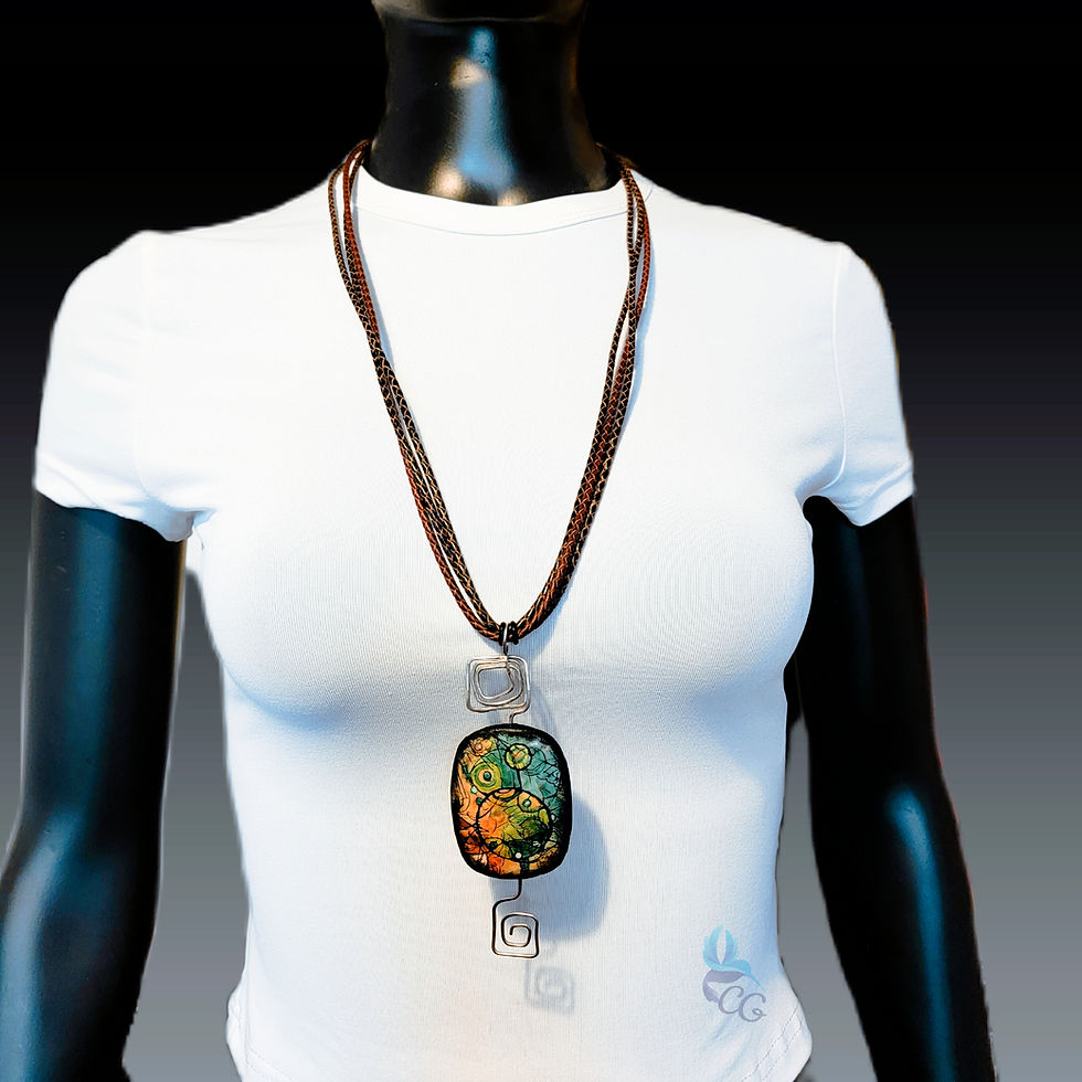 Thumbnail: Necklace with handpainted pendant