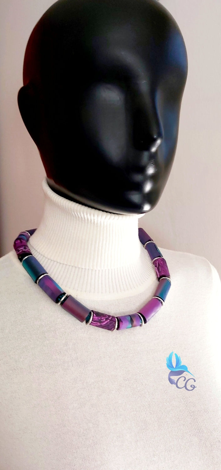 Thumbnail: Handmade necklace "Tube beads"