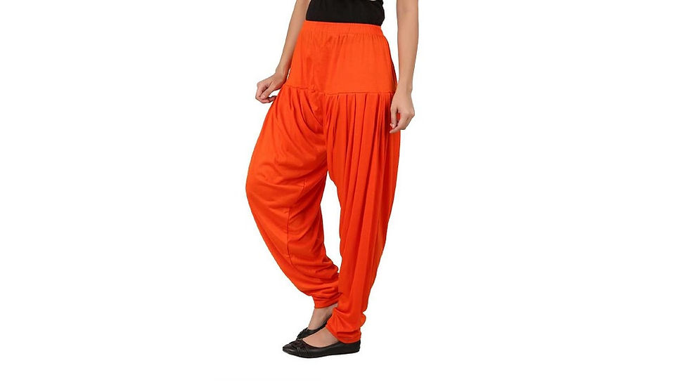 Thumbnail: Orange Patiala Pant Side View