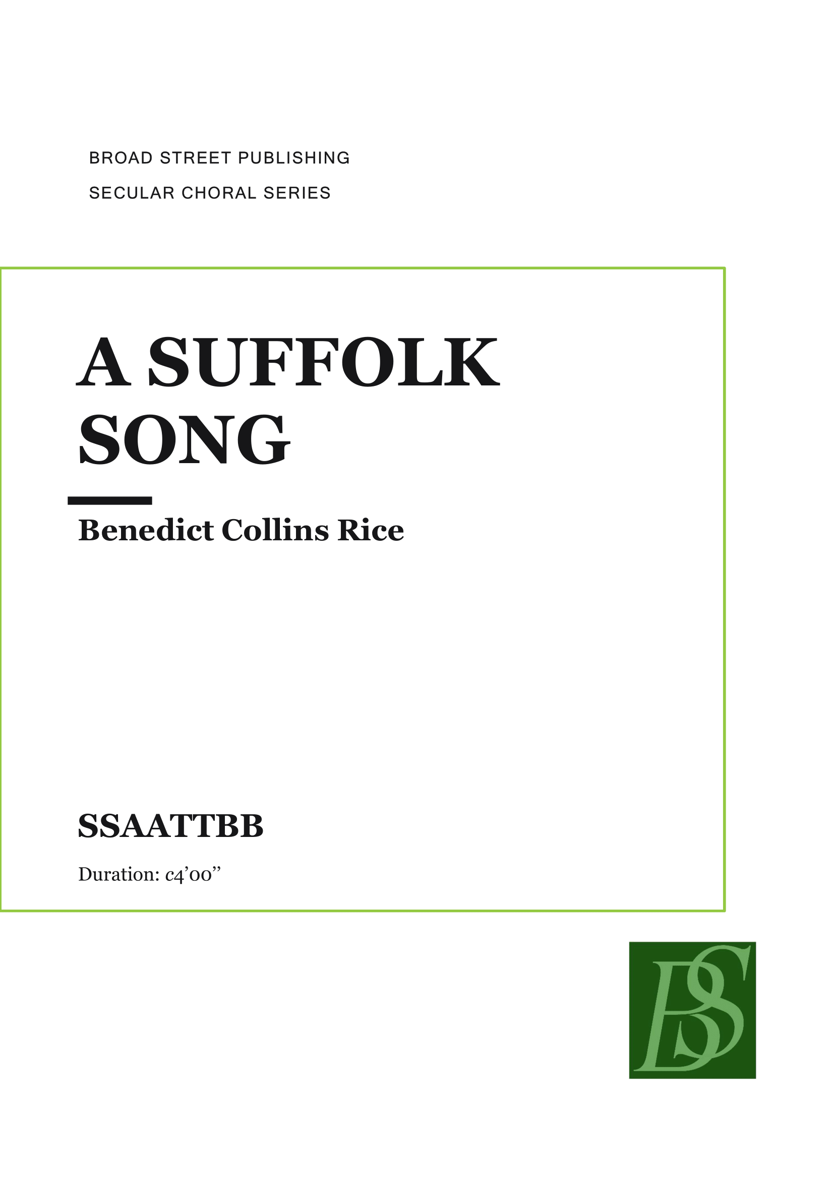 Collins Rice: A Suffolk Song