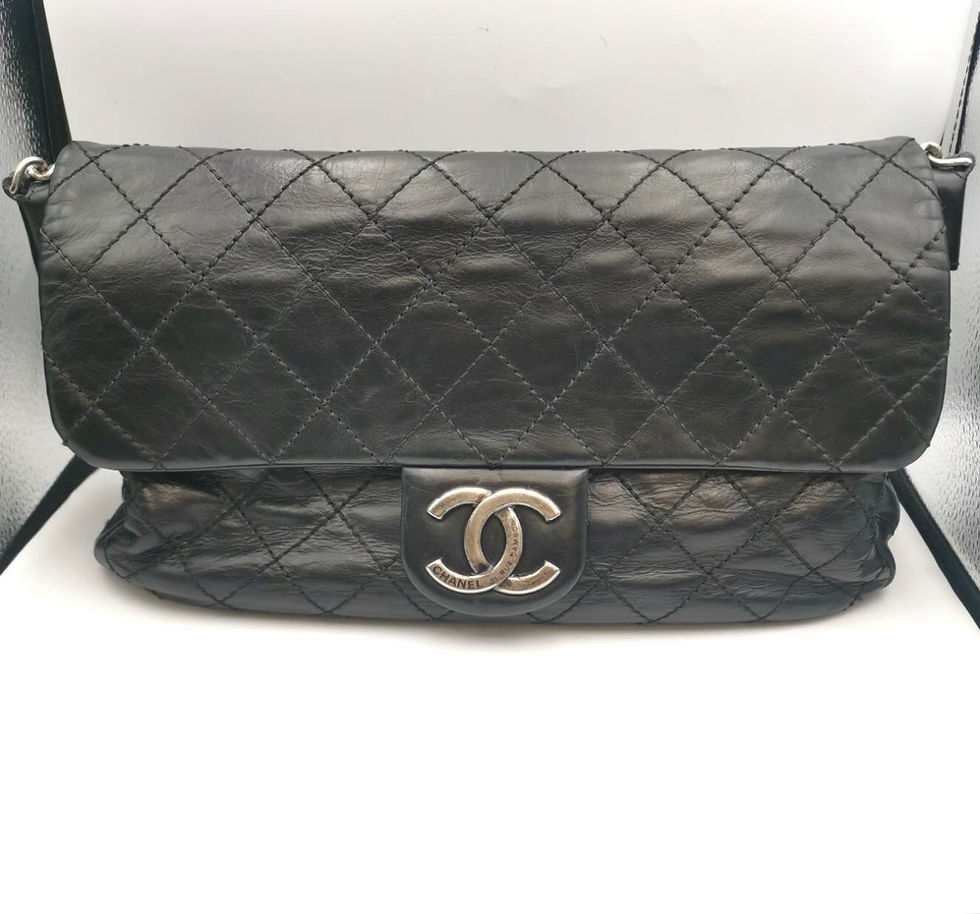 CHANEL チェーンショルダーバッグ マトラッセ ブラック