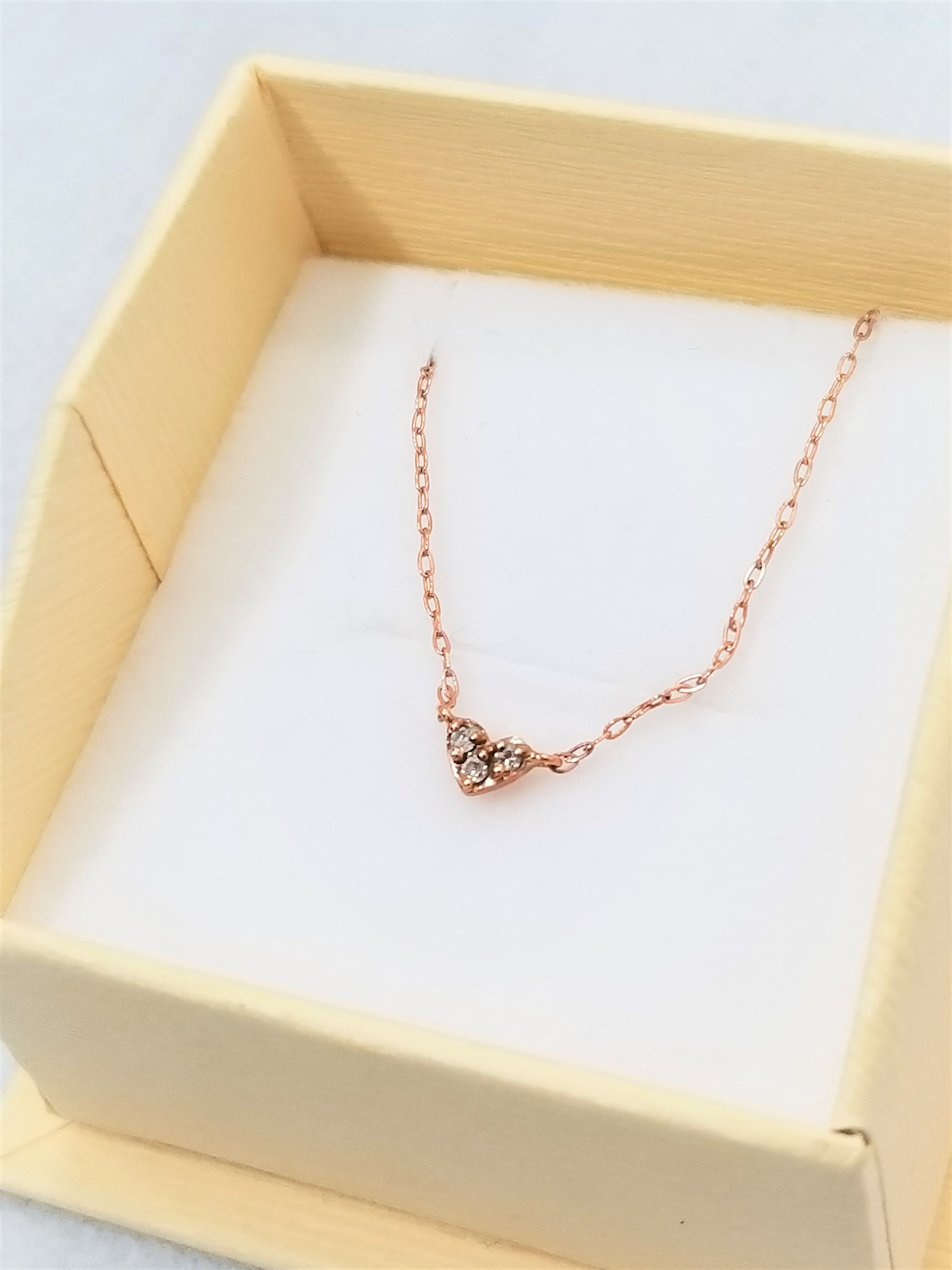 EAU DOUCE4℃ 3Pハートネックレス K10PG