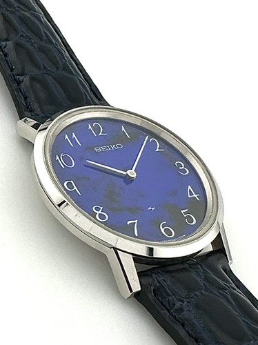 【希少】SEIKO ネイビー レザー腕時計 シャリオ 希少品】SEIKO セイコー 2220-0460 シャリオ マーブル文字盤 1974年製