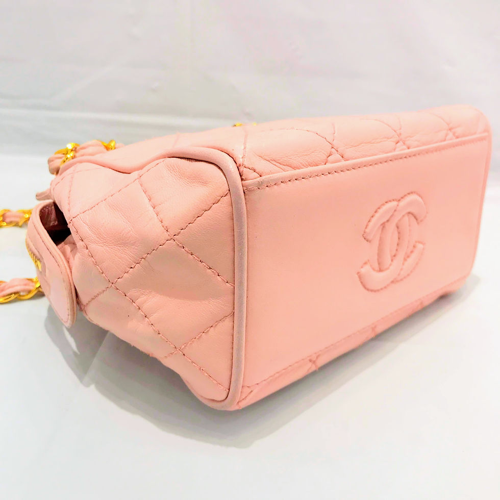 Thumbnail: CHANEL	Wチェーンショルダーバッグ	　マトラッセ	ピンク
