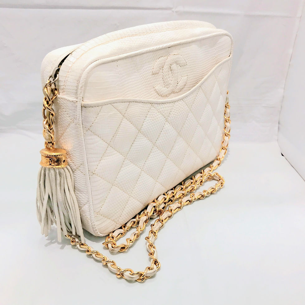 サムネイル： CHANEL	チェーンショルダーバッグリザード	マトラッセ