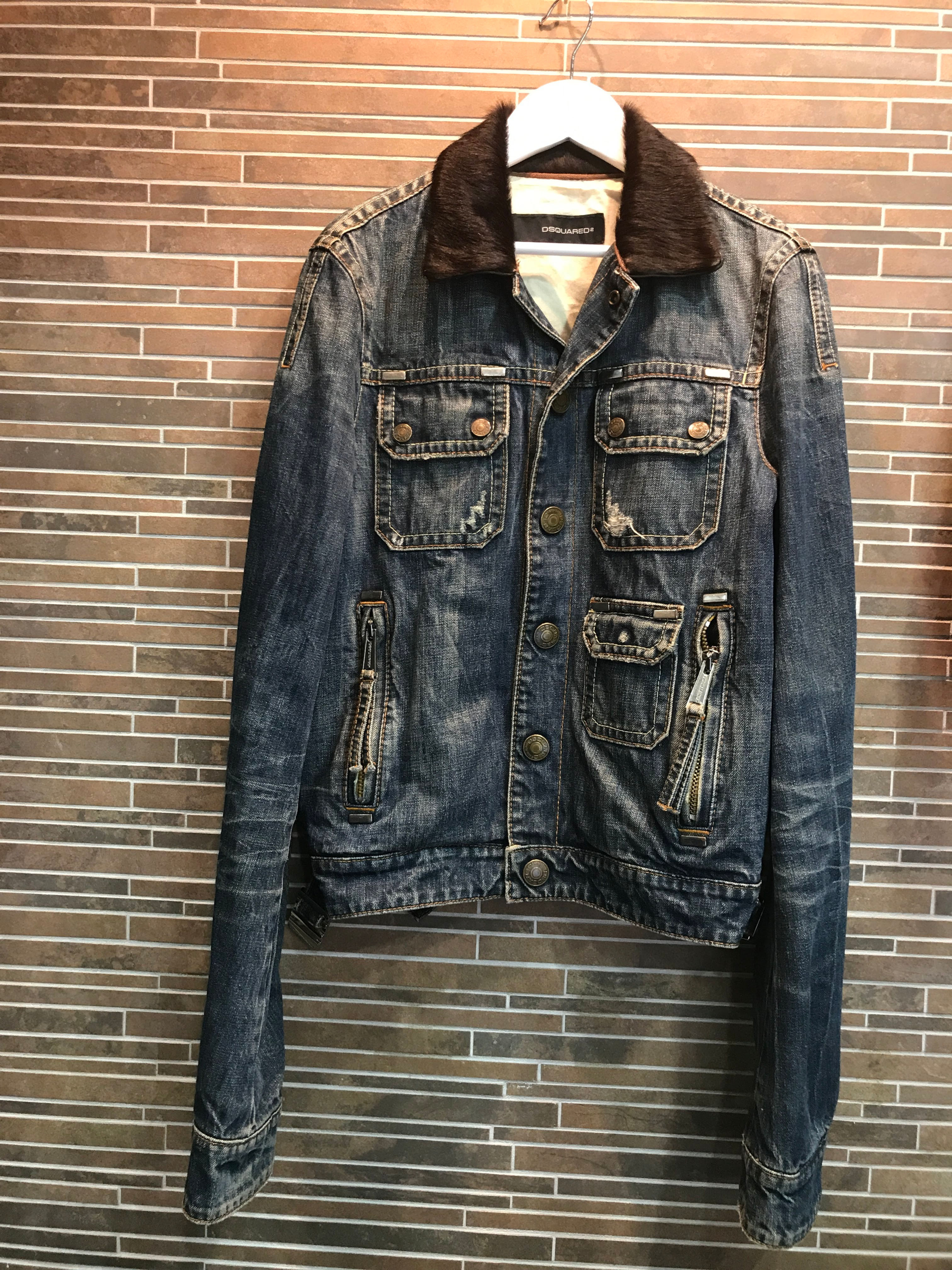 DSQUARED	ファーデニムジャケット