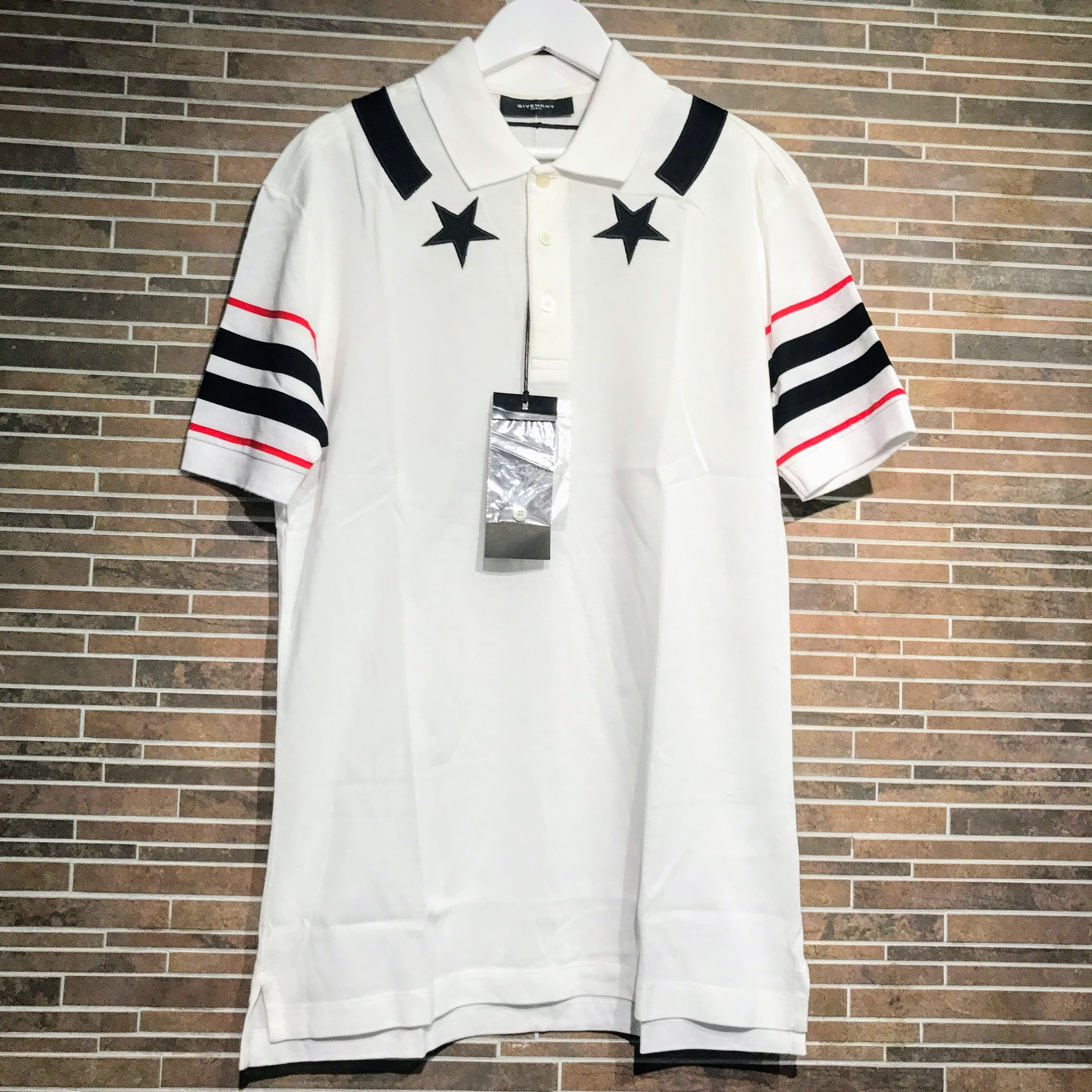 GIVENCHY	スター袖ライン ポロシャツ　S