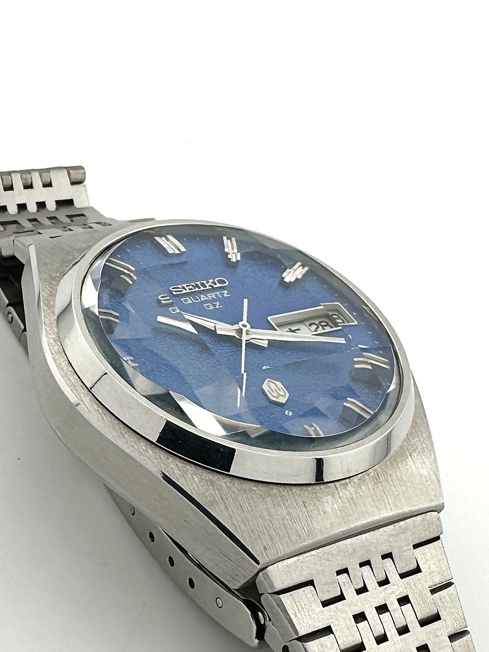 サムネイル： SEIKO セイコー 0923-8020 カットガラス 青梨地文字盤