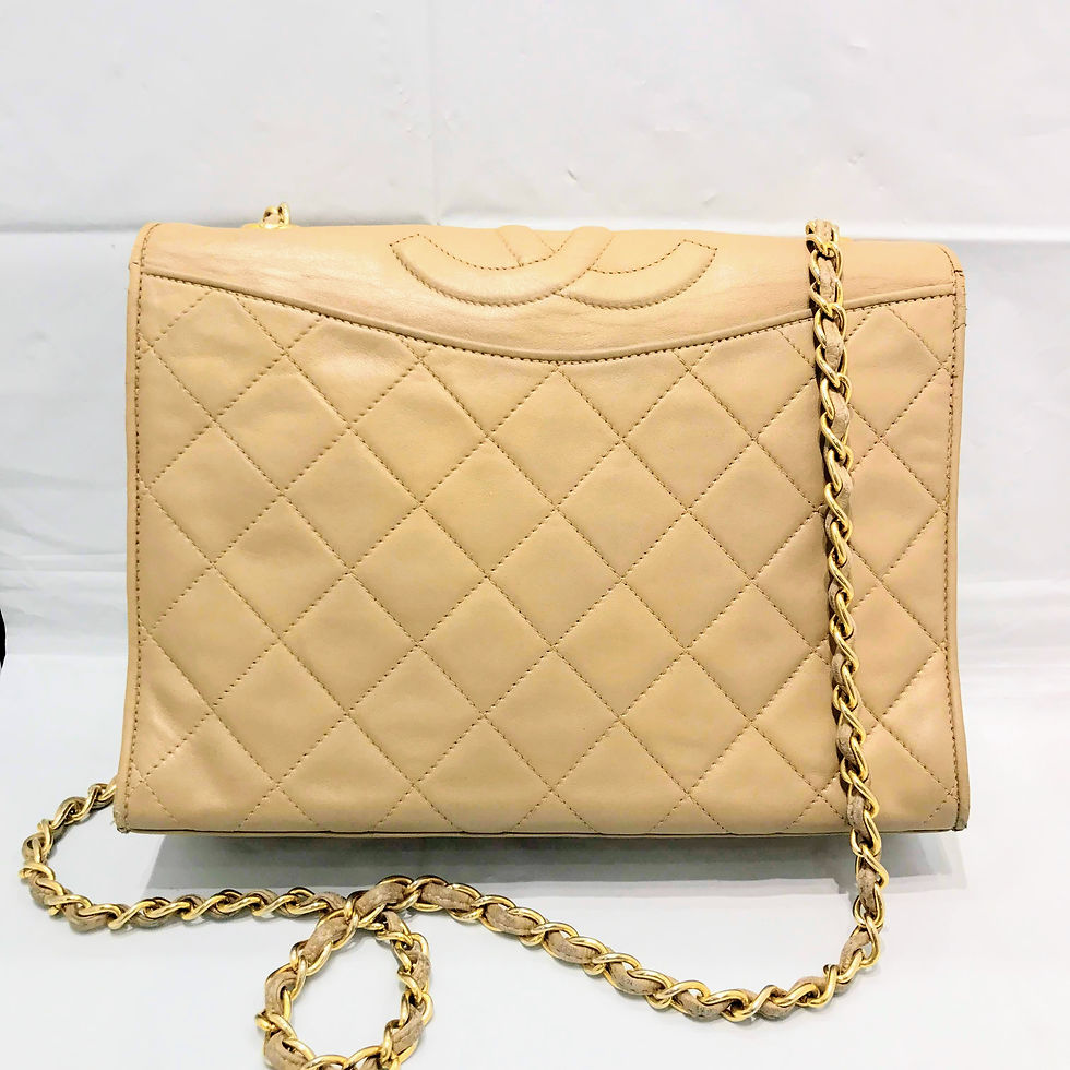 サムネイル： CHANEL	ココマークチェーンショルダー	マトラッセ	ベージュ