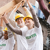 Volunteers Lifting Beam
