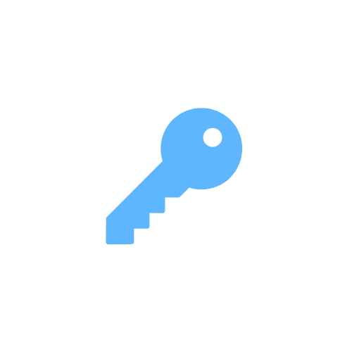 Blue key icon unlock access